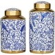 preview thumbnail 18 of 26, Ceramic Modern Abstract Decorative Jars (Set of 2) S/2 14", 12"H - Blue-White