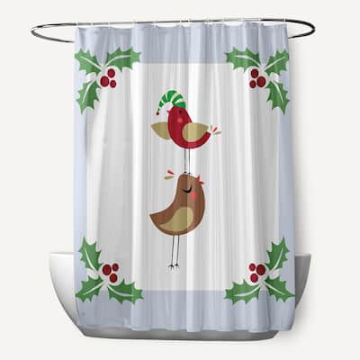 Christmas Birds Shower Curtain
