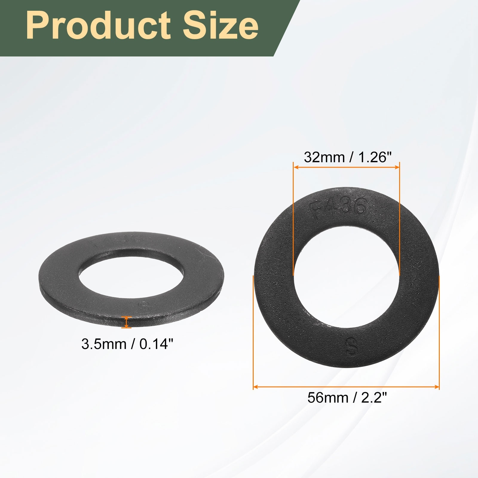 Black Flat Washers,Steel Metal Washer for Screws and Bolts