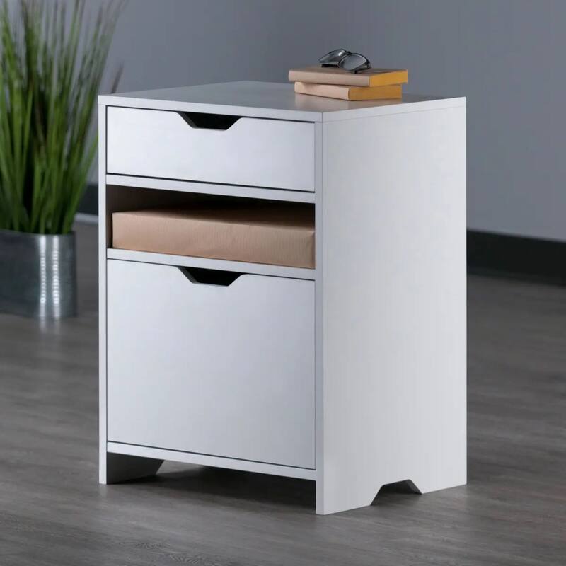 File Cabinet with Open Shelf and Drawer - 26.25" - White