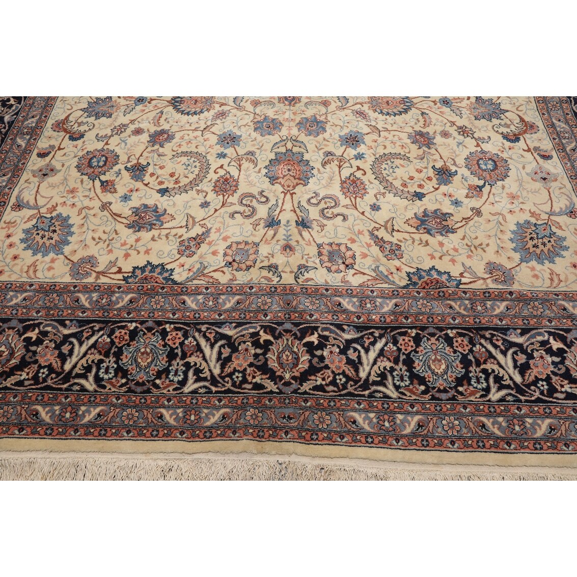 RugsTC 5'0 x 7'2 Pak Persian Area Rug with Wool Pile Kashan Design a 5x8 Rectangular Double Knot Rug 100% Original Hand-Knotted in Red,Beige,Greenish Blue Colors RugsTC 5'0 x 7'2 Pak Persian Area Rug with Wool Pile Kashan Design a 5x8 Rectangular Double Knot Rug 100% Original Hand-Knotted in Red,Beige,Greenish Blue Colors