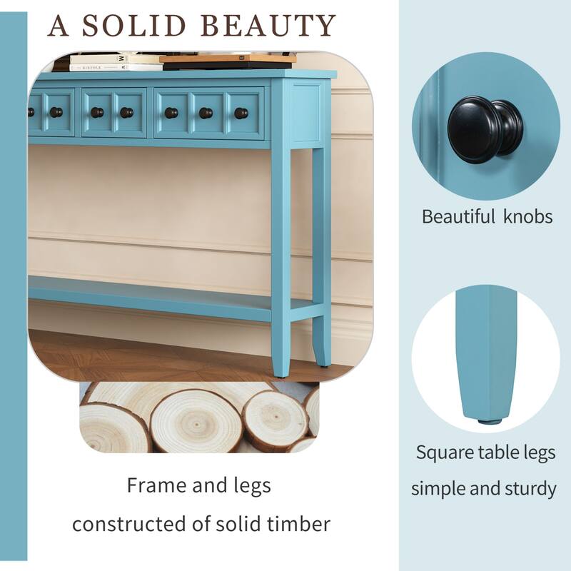 Multi-drawer entry console table