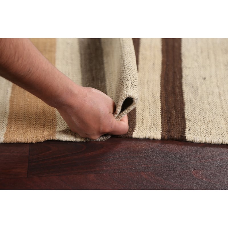 Natural Dye Kilim Oriental Wool Area Rug Flat-weave Home Decor Carpet - 4'8" x 6'4"