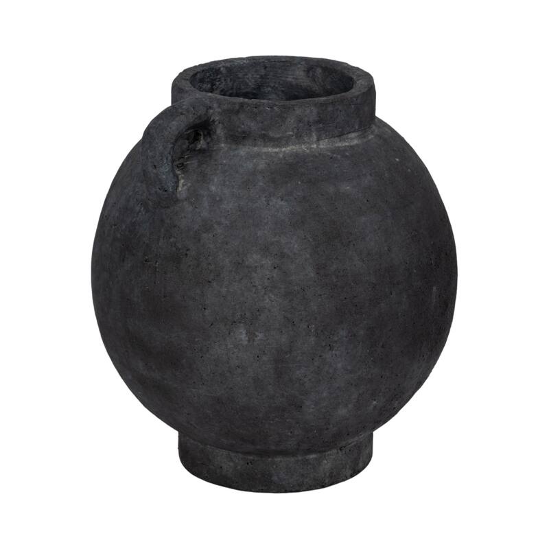 Handcrafted Terracotta Pottery Round Vase Modern Visual Interest