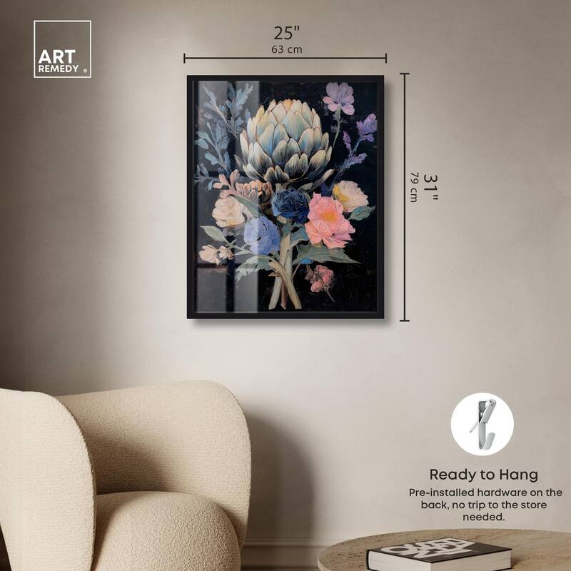 Moody Artichoke I Shadowbox by Art Remedy