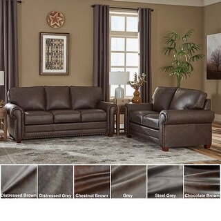 Made in USA Raval Top Grain Leather Sofa Bed and Loveseat - On Sale ...