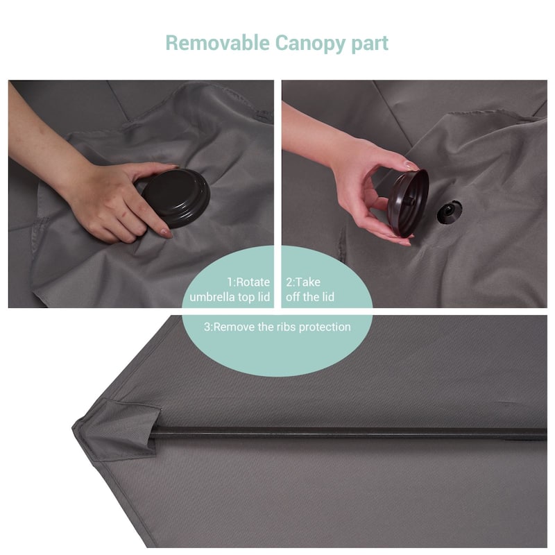 Bonosuki 7.5Ft Patio Market Umbrella Weather-Resistant Table Umbrella