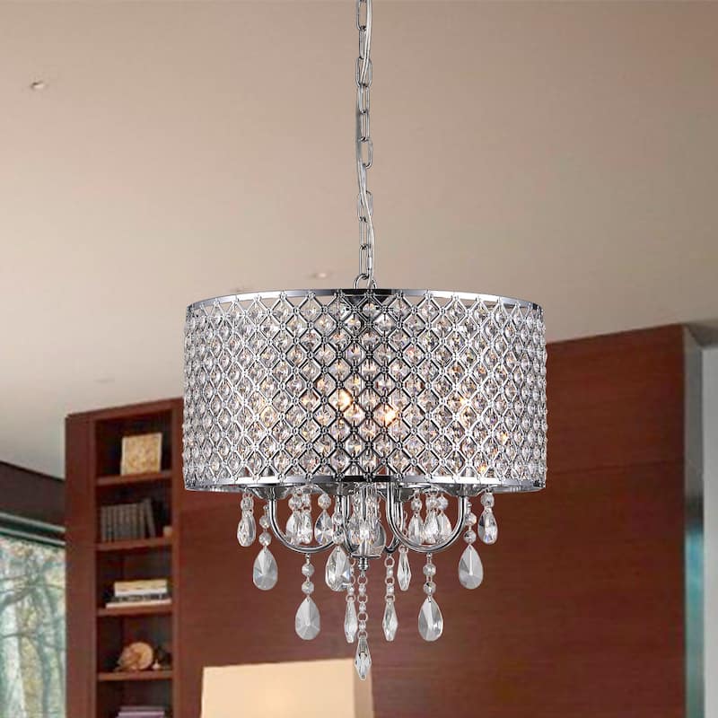 Oisetta 4 light Chrome Finish Crystal Round Chandelier