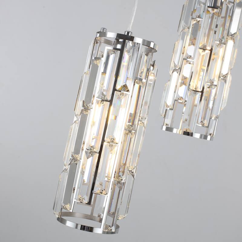3-Light Chandelier for Bedroom Kitchen Dining Room with Crystal Shaded