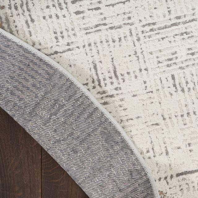 Nourison Elation Abstract Modern Ivory Grey Area Rug