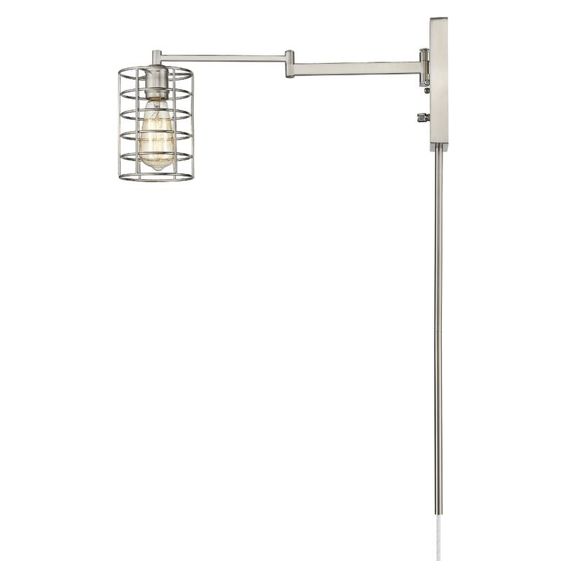 32"H Modern Plug-in Wall Sconce with LED Option and Dimmable Hanging Light Fixture Steel Frame - 32" H x 5" W x 20.75" D