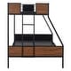 preview thumbnail 5 of 11, Twin over Full Bunk Bed with Safety Rails and Ladder, Brown