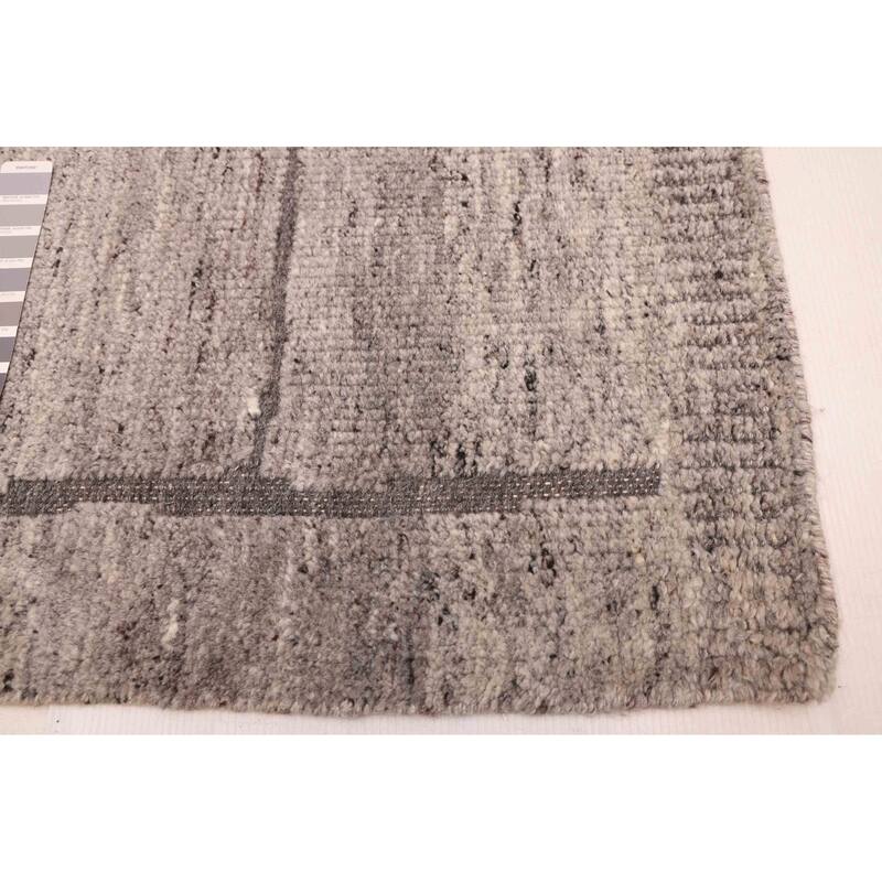 ECARPETGALLERY Hand-knotted Tangier Grey Wool Rug - 5'5 x 7'5