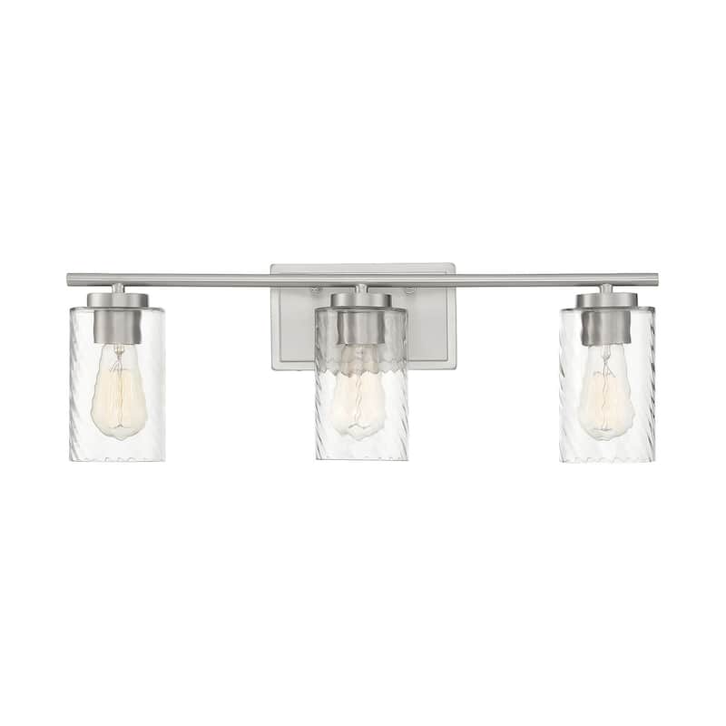 Meridian M80038 3 Light 24" Wide Bathroom Vanity Light with Swirl - Brushed Nickel