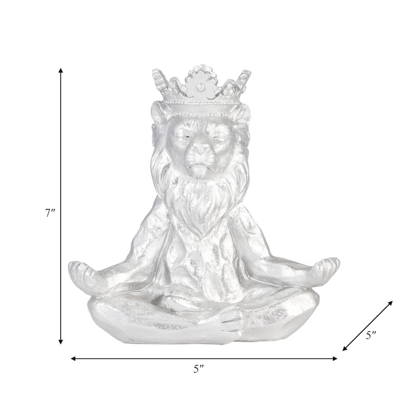 Sagebrook Home Creative Polyresin Yoga Lion Statue Sculpture