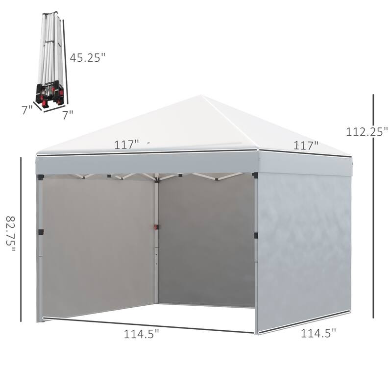 Foldable Pop Up Gazebo 10x10 ft Waterproof Outdoor Pavilion with Adjustable Legs Removable Walls Carry Bag and Sandbags