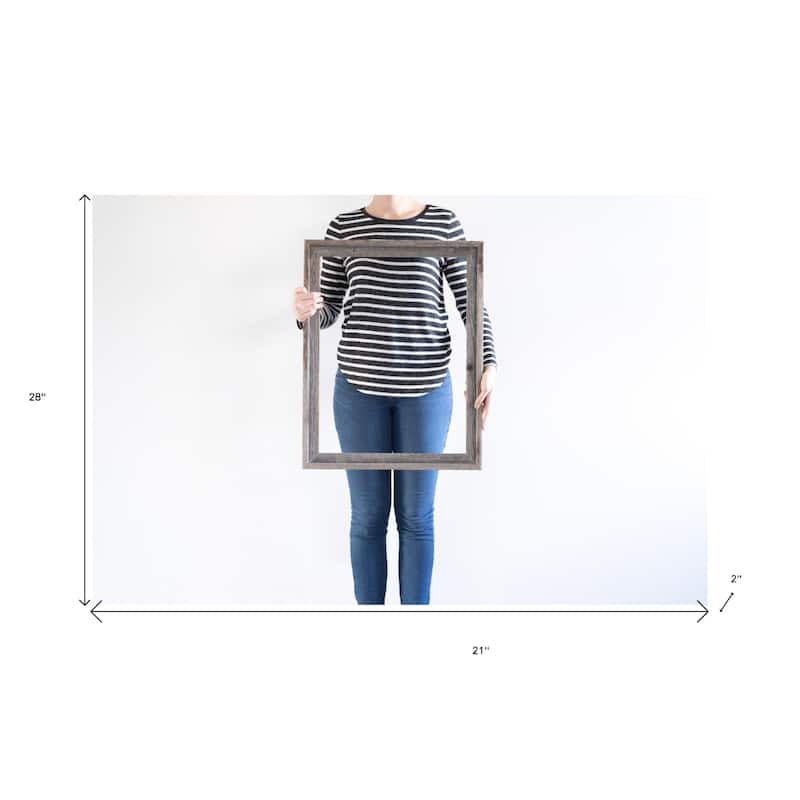 Grey Reclaimed Wood Picture Frame 18x24 Rectangle Hanging Rustic Finish