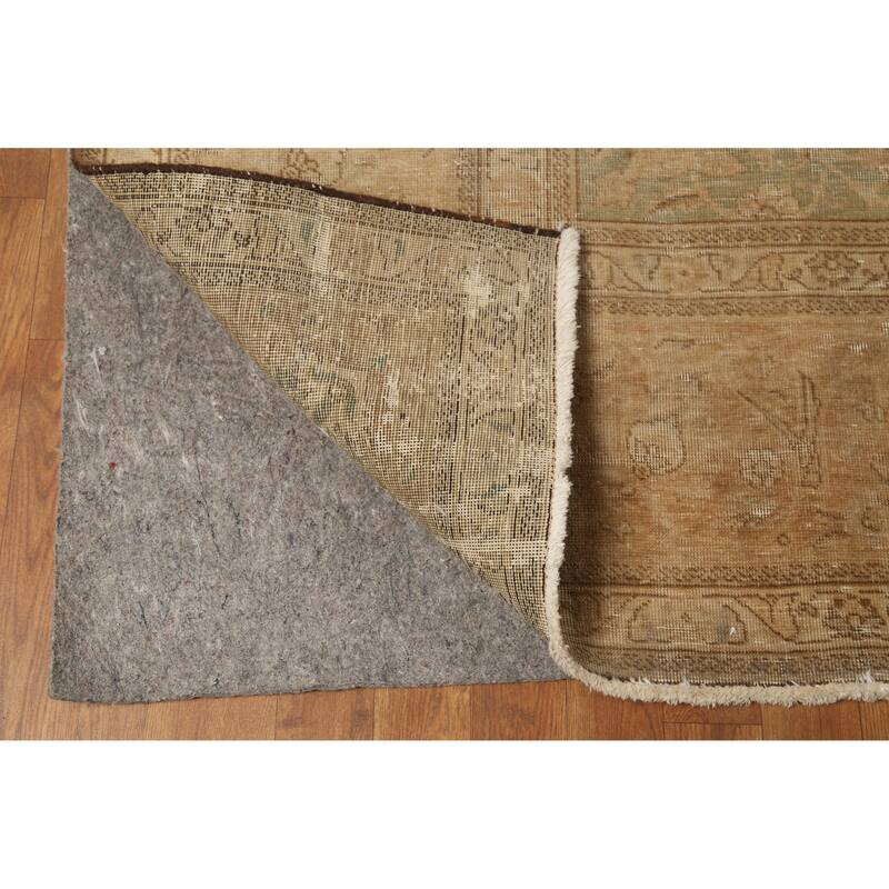 Hand Knotted Oriental 100% Wool Carpet Traditional Floral Oranges & Rust Tabriz Area Rug - 13' 0'' X 9' 9''