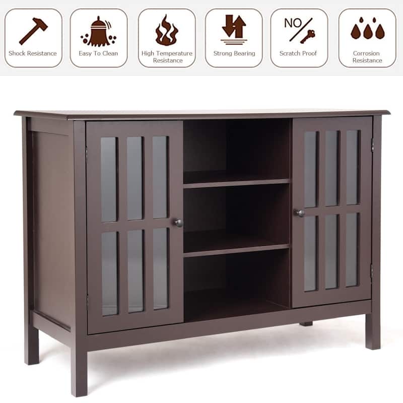 Wood TV Stand Console Cabinet for 45" TV - 43" x 16" x 30.5"(L x W x H)