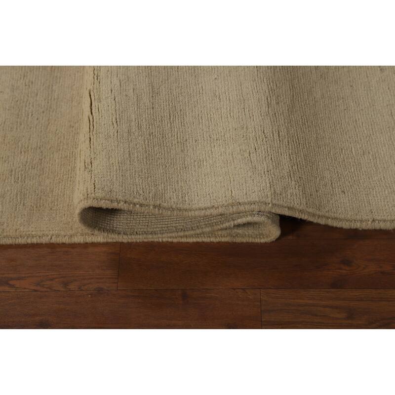 Solid Modern Gabbeh Oriental Runner Rug Handmade Wool Carpet - 3'1"x 9'9"