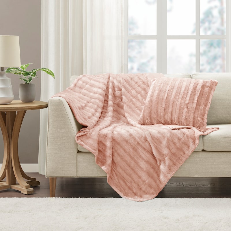 Madison Park Duke Long Fur Throw