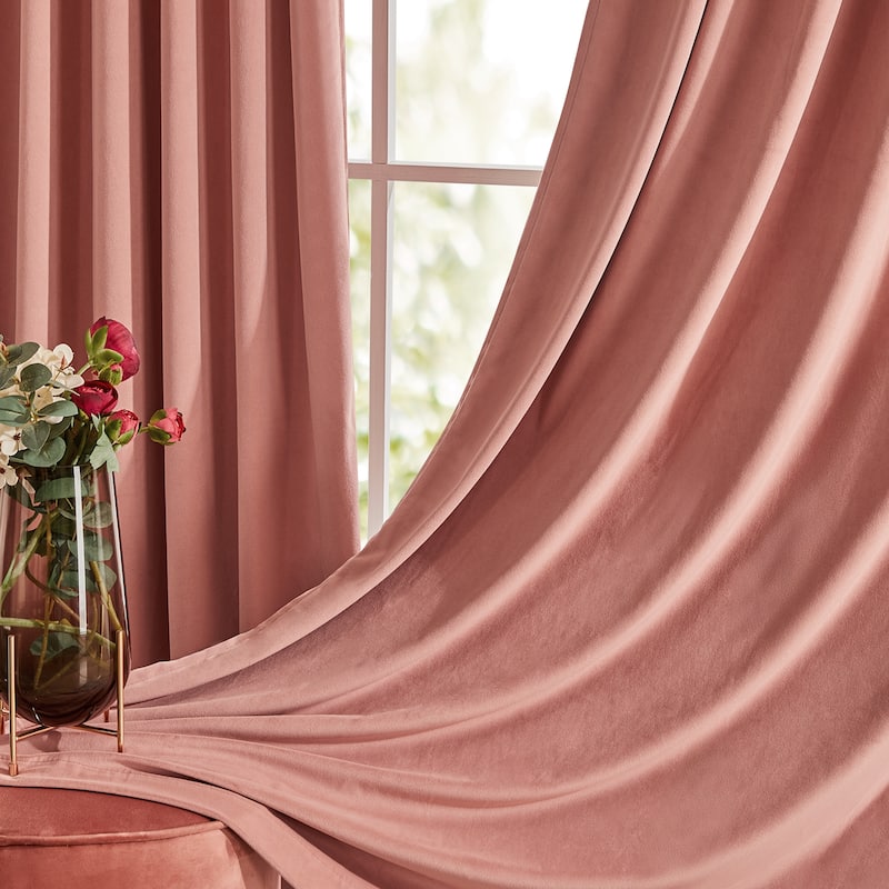 Deconovo Velvet Room Darkening Curtain Panel, Thermal Insulated