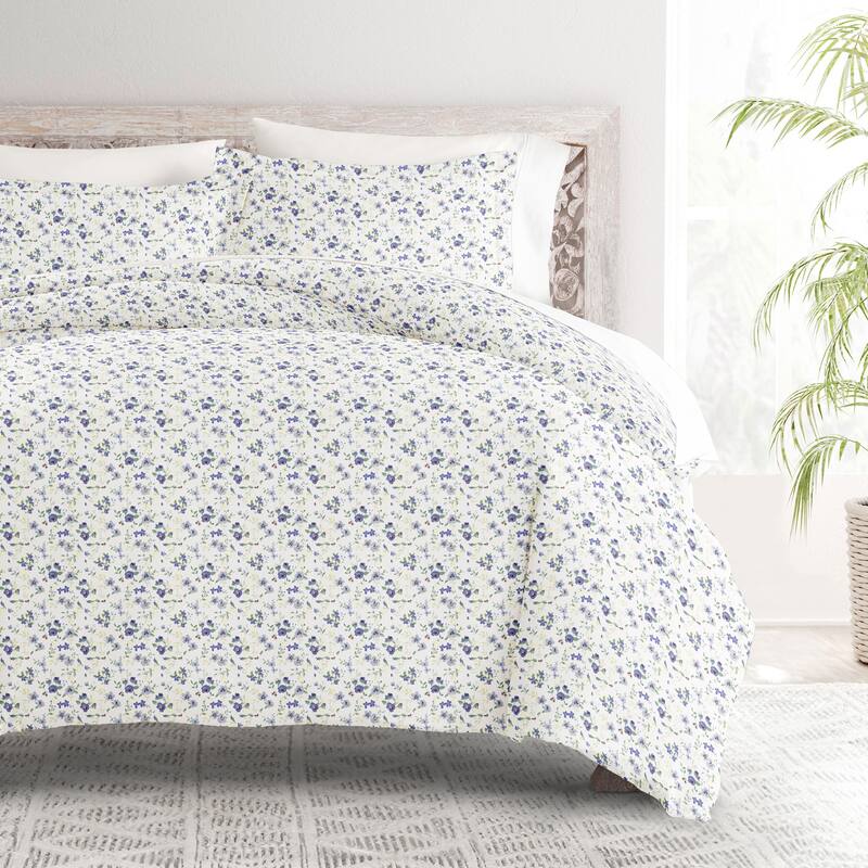 Becky Cameron Blossoms 3 Piece Duvet Cover Set - Light Blue - Twin