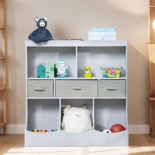 Kids Toy Storage Organizer Cabinet, Display Bookshelf with Drawers