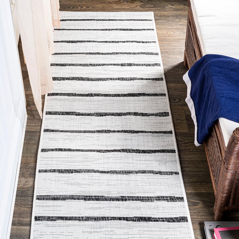 JONATHAN Y Andratx Berber Stripe Indoor/Outdoor Area Rug