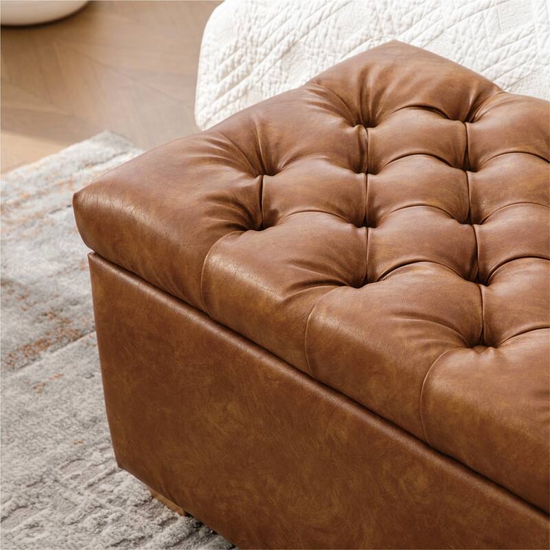 60.24" Wide Modern Upholstered Storage Bench,Entryway Bench,End of Bed Bench