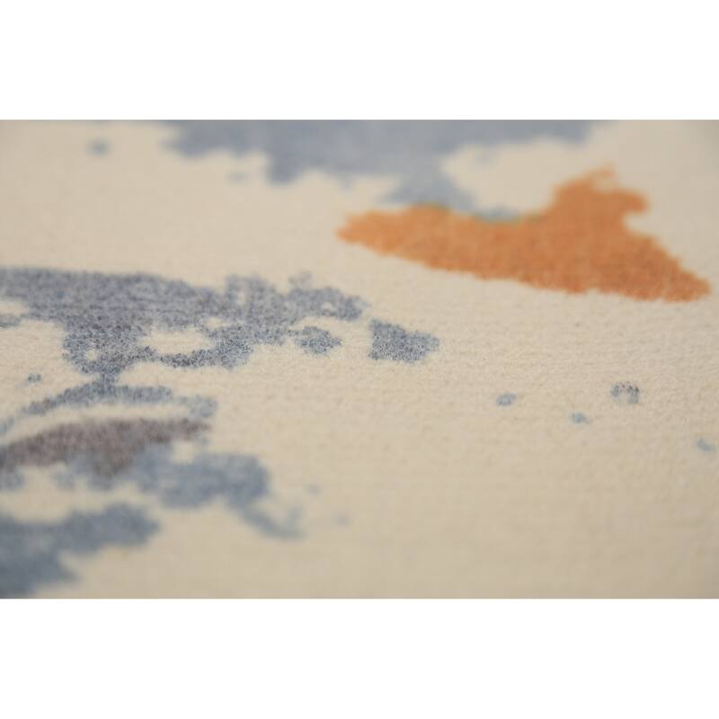 Pictorial Modern Abstract Indian Area Rug Hand-Knotted Wool Carpet - 8'1"x 10'11"
