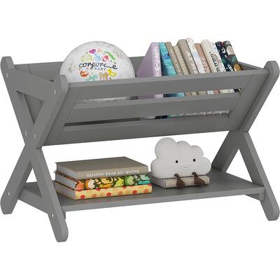COSTARS Kids' Book Caddy with Shelf, Kids Bookcase Storage with Shelf, Kids Book Storage Organizer for Toddlers, Kids
