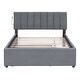 preview thumbnail 17 of 24, Eye-catching Design Teddy Fleece Upholstered Platform Bed with Twin Trundle, LED Light, Full Size