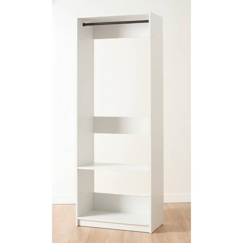 Prosper 32" White Wood Walk-in Closet with Two Rods - 31.4"W x 15.7"D x 83" H