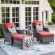 Option Grey Rattan - Red Cushion