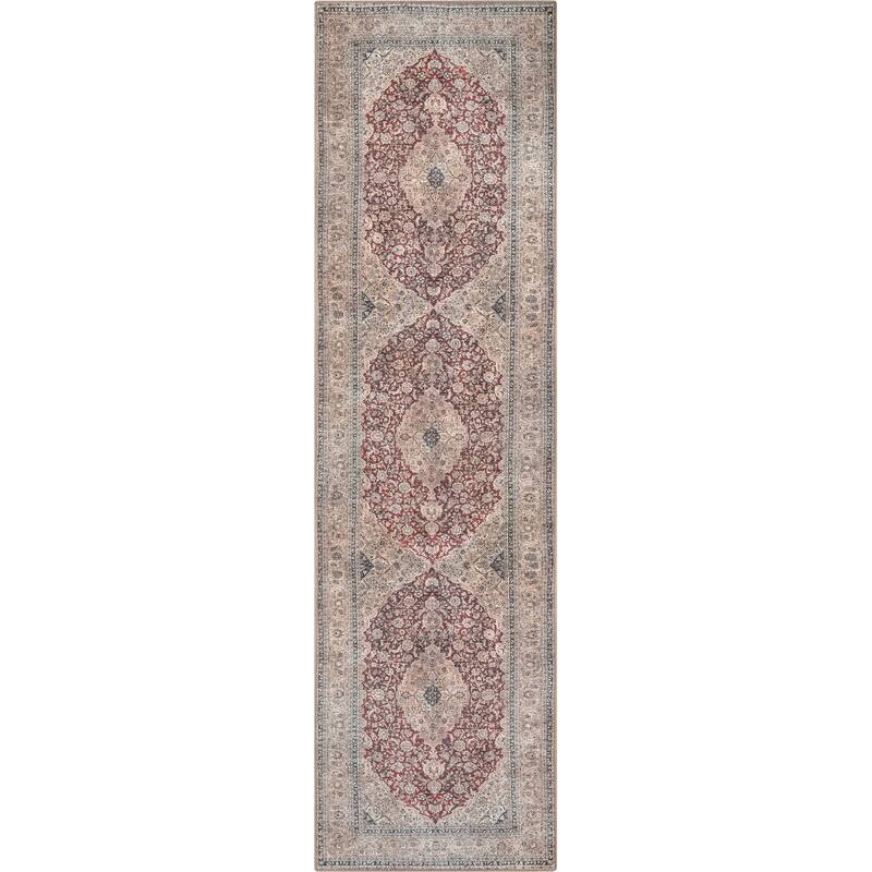 Well Woven Lotus Tonti Vintage Medallion Oriental Washable Area Rug