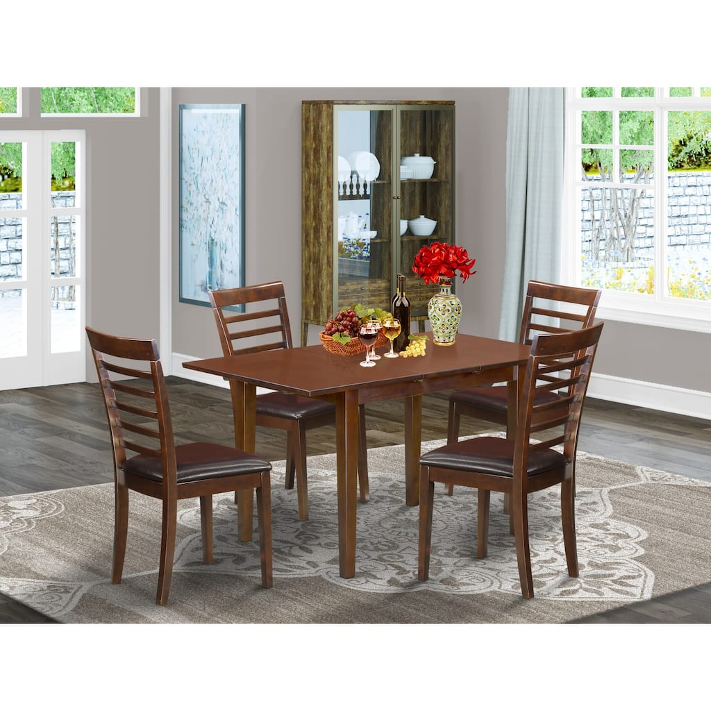 Dinette Set with Chairs - 42"/54" Table, Wooden Dining Table Set for Kitchen, Bistro, Small Spaces