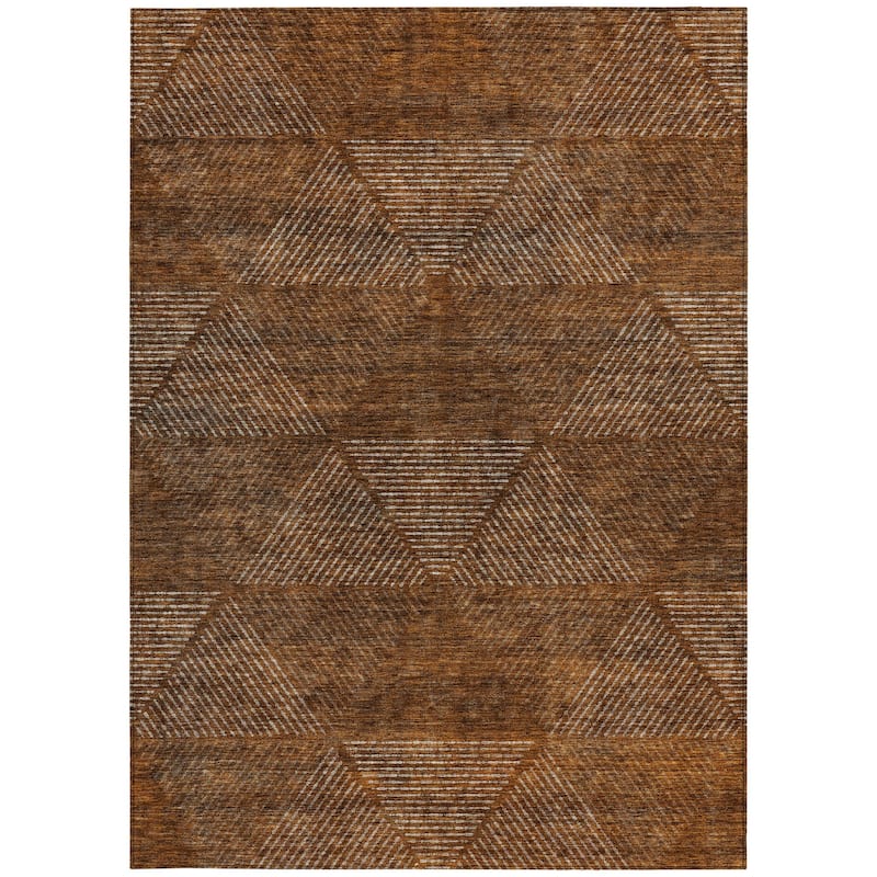 HomeRoots Geometric Transitional Rectangle Outdoor Rug