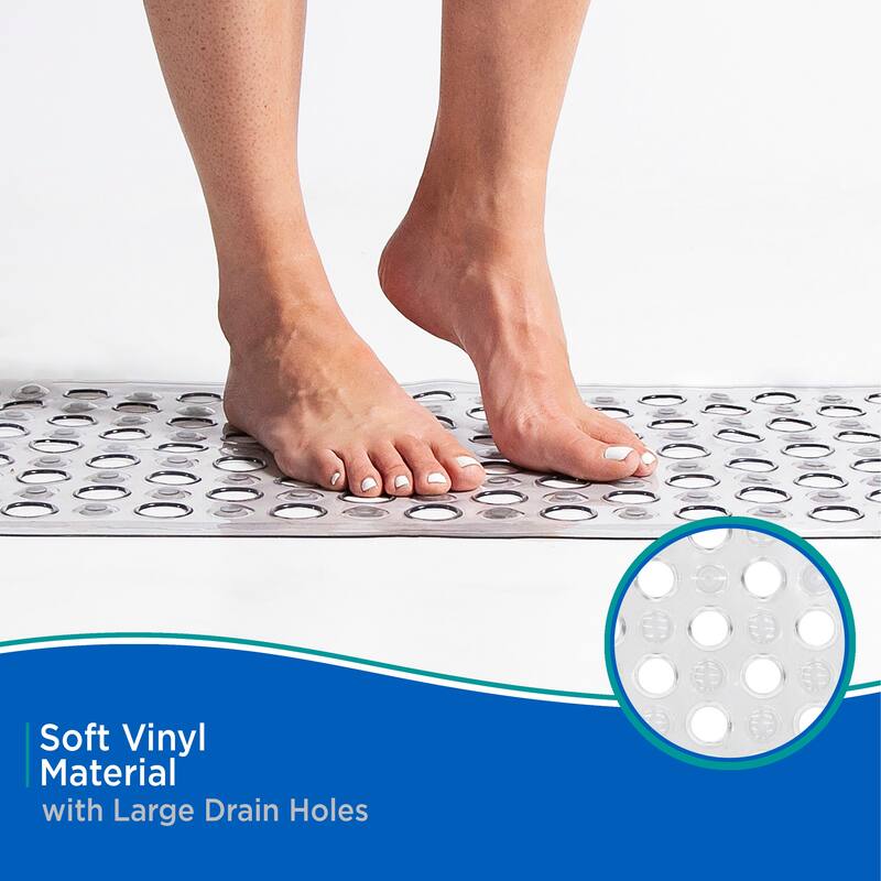 Kenney Vinyl Bath, Shower, and Tub Mat, 14.5" W x 27" L