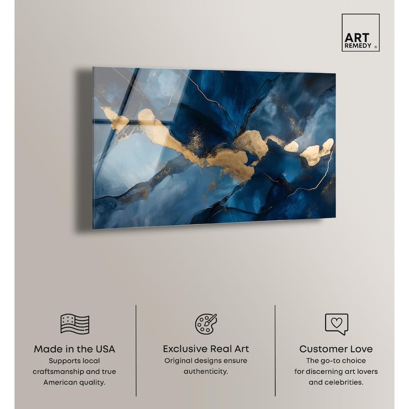 Dark Texture Golden Touch I Acrylic by Art Remedy, Ready to Hang