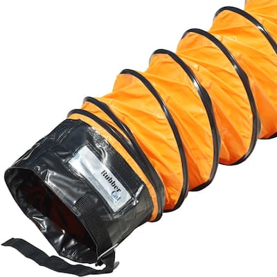 Rubber-Cal "Air Ventilator Orange Ventilation Duct Hose - 16" ID x 25' Length Hose (Fully Stretched) - 16x300