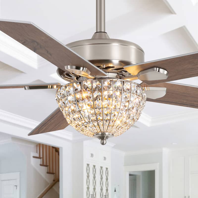 52" Modern 5-Blade Chandelier Ceiling Fan with Light and Remote - Remote