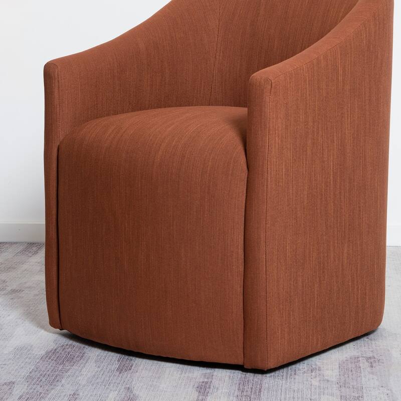 KINWELL 25" Performance Fabric Upholstered Rolling Dining Armchair