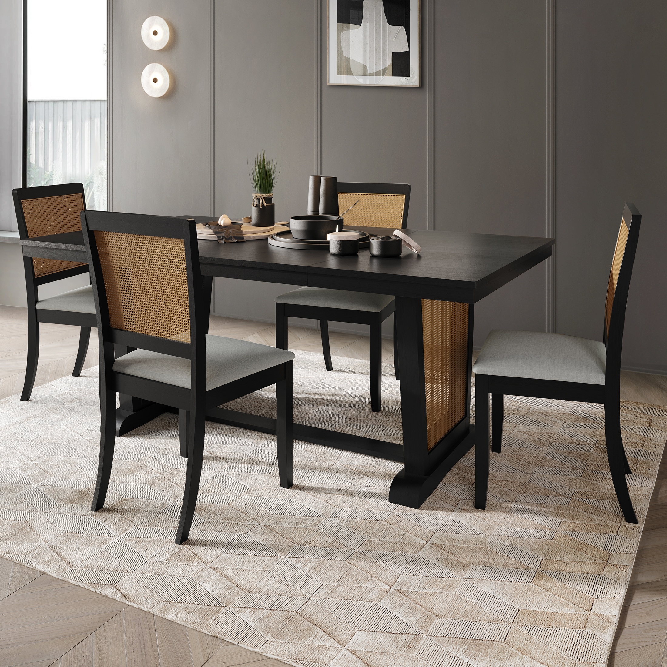 CraftPorch Rustic 5-piece Wooden Dining Set