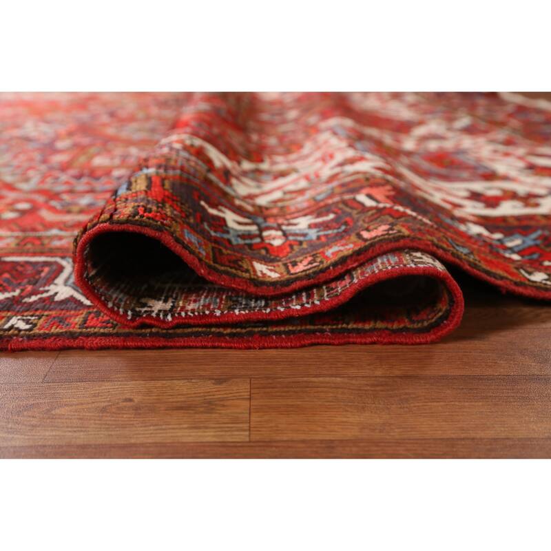 Hand Knotted Oriental 100% Wool Carpet Traditional Medallion Red Heriz Area Rug - 10' 4'' X 7' 6''