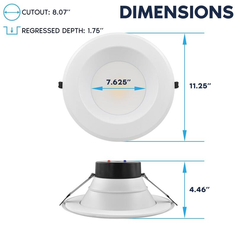 LUXRITE 10 in. Commercial LED Recessed Light J-Box 5CCT 24/30/37W Dimmable 2800/3500/4500LM 120-277V 4 Pack