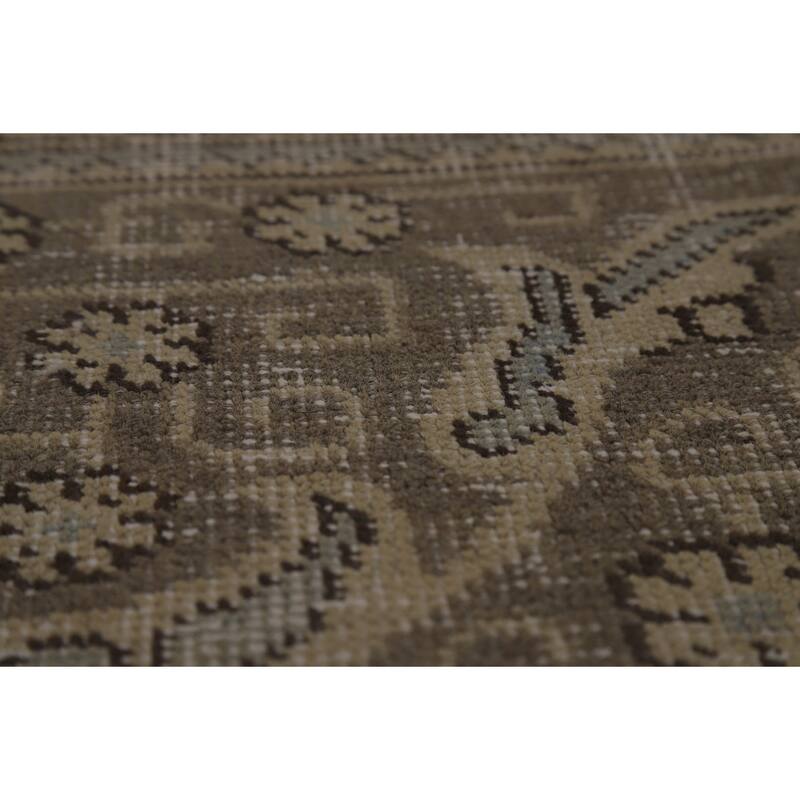 Medallion Tabriz Persian Vintage Rug Hand-Knotted Wool Carpet - 9'9" x 12'8"