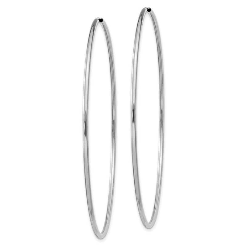 Curata 14k White Gold tube 1.5x64mm Polished Endless Hoop Earrings