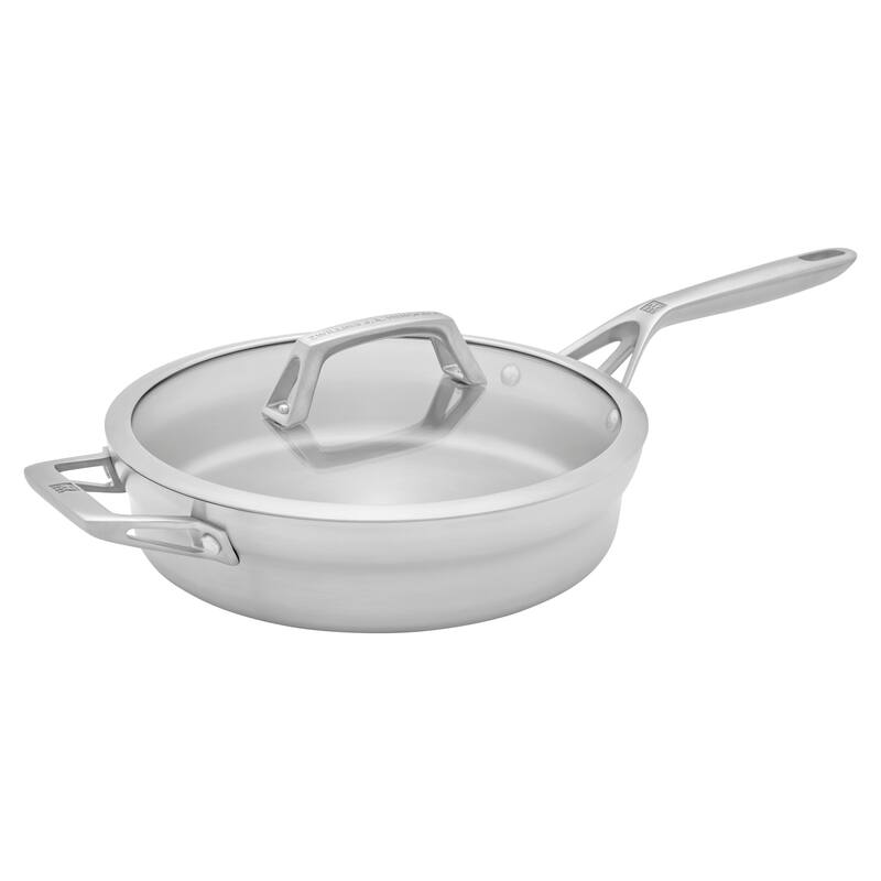 ZWILLING Motion Stainless Steel 4-qt Stainless Steel Chef's Pan with Lid - Stainless Steel - 4-qt