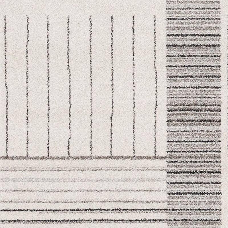 HomeRoots Striped Modern Rectangle Area Rug - 5' X 8'